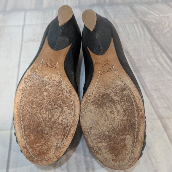 Tracey Neuls TN 29 Women's EUR 40.5 Black Leather Front Knot Cone Pump Heel - Picture 7 of 8